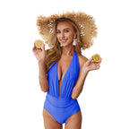 Neon Deep-V Plunge One-Piece Swimsuit