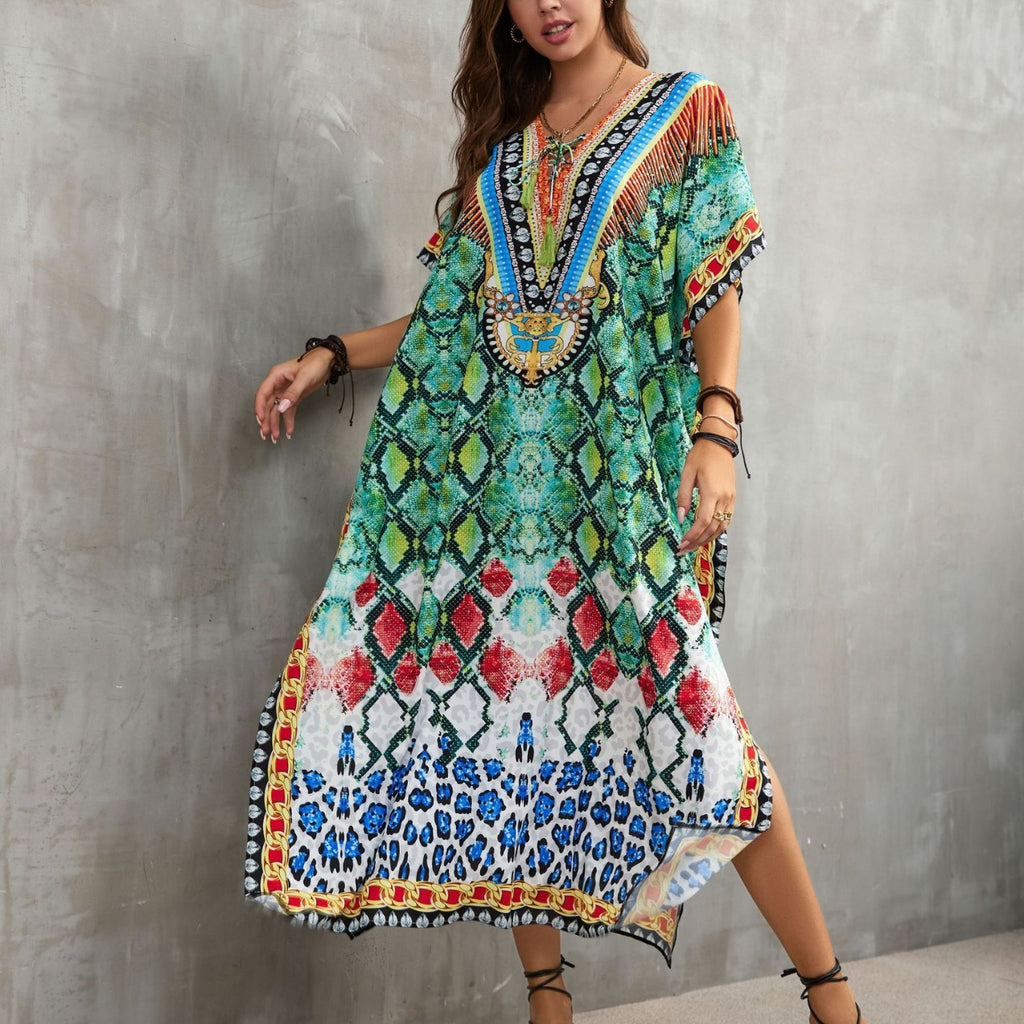 Printed Beach Cover-Up Robe in 16 Colors (21083)