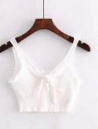 Sexy Knotted Knitted Camisole with Bow Design