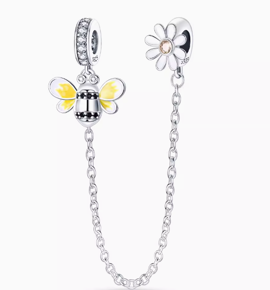 Bee and Daisy Safety Chain Charm