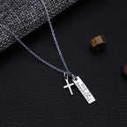 God Is Beautiful Bar and Cross Pendant Necklace