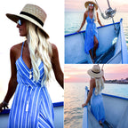 Bohemian Striped Dress with Spaghetti Straps
