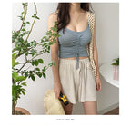 Drawstring Crop Tank and Shorts Set