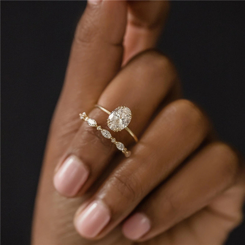 Marquise Zircon Band Ring