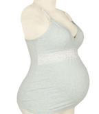 Cotton Nursing Tank Top with Lace Trim for Moms
