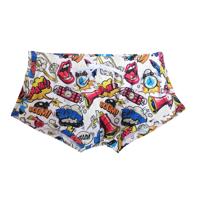 Men's Pop Art Comic Print Swim Trunks