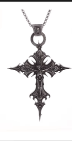 Vintage Gothic Skull Cross Pendant Necklace