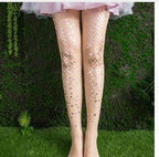 Women's Sheer Mermaid-Scale Foil Print Tights