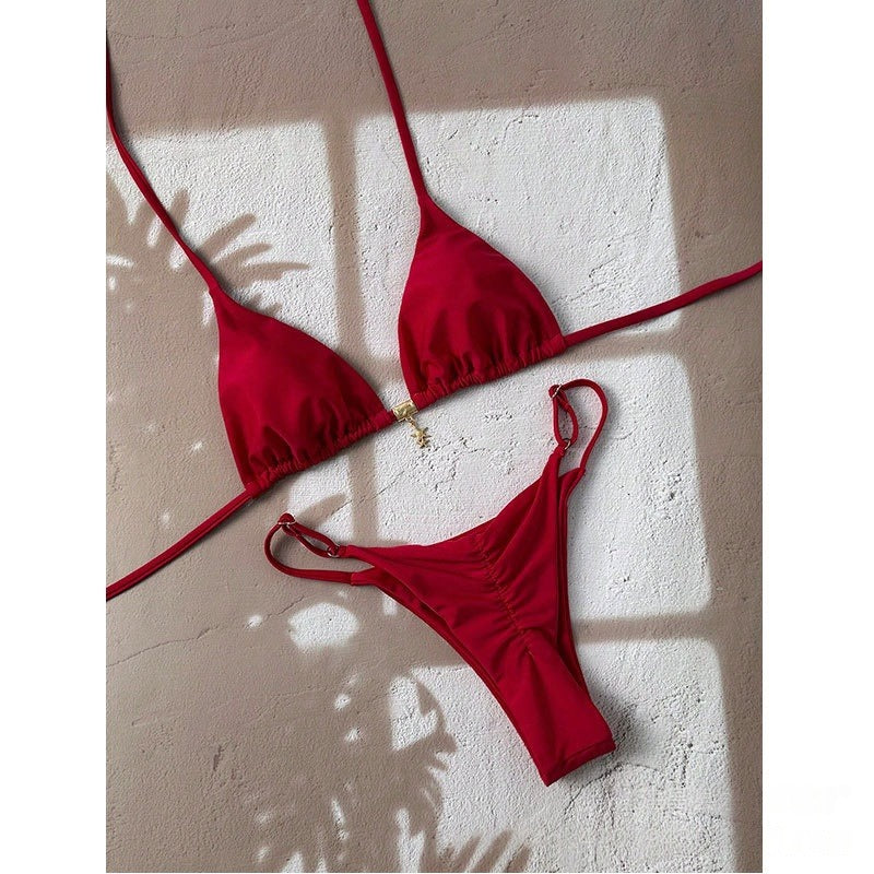 Halter Triangle Thong Bikini