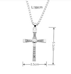 Men's Rhinestone Cross Pendant Necklace