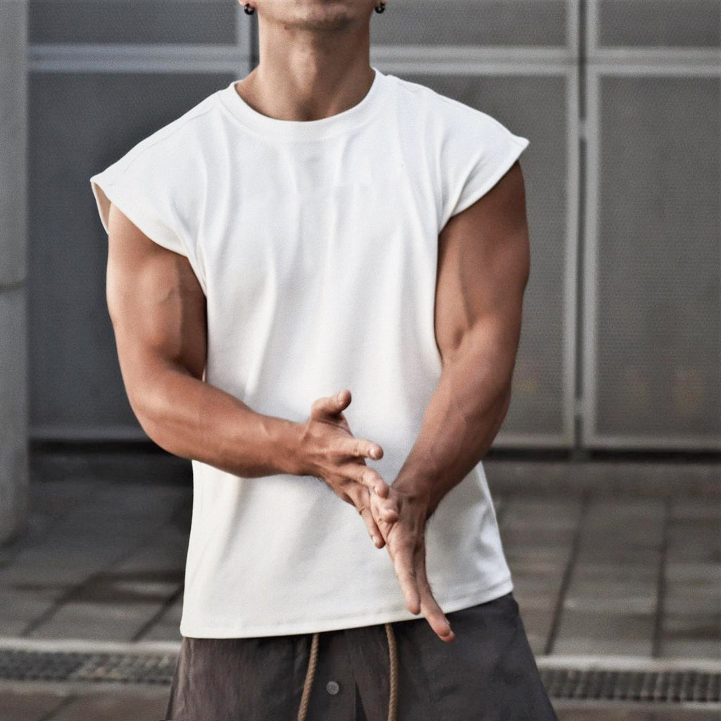 Men's Loose Fit Cotton Sleeveless Sports Tank Top