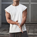 Men's Loose Fit Cotton Sleeveless Sports Tank Top