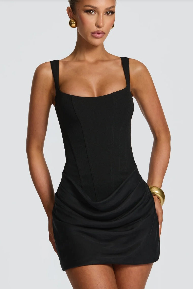 Graceful Tube Top Shoulder Strap Dress