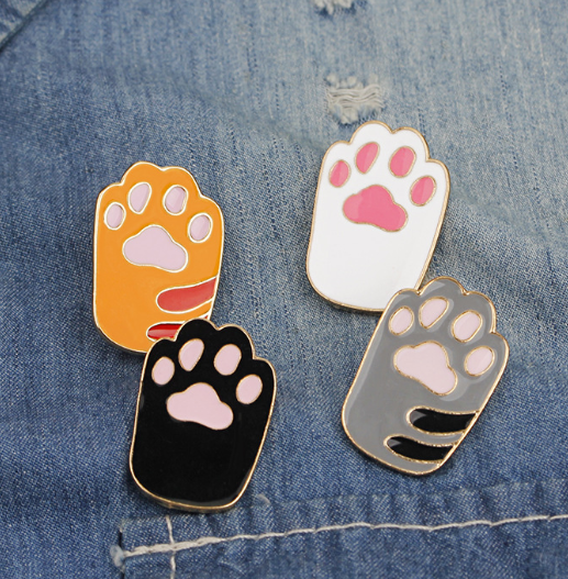 Paw Print Enamel Brooch Pin