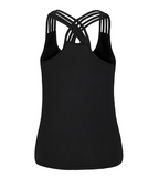 Skull Digital Print Women's Tank Top with Cross Straps