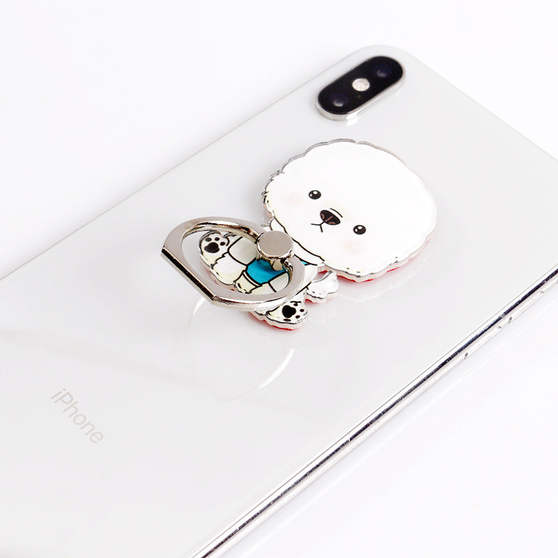 Creative Cartoon Husky Dog Bone Phone Case with Ring Stand | Protective Cover