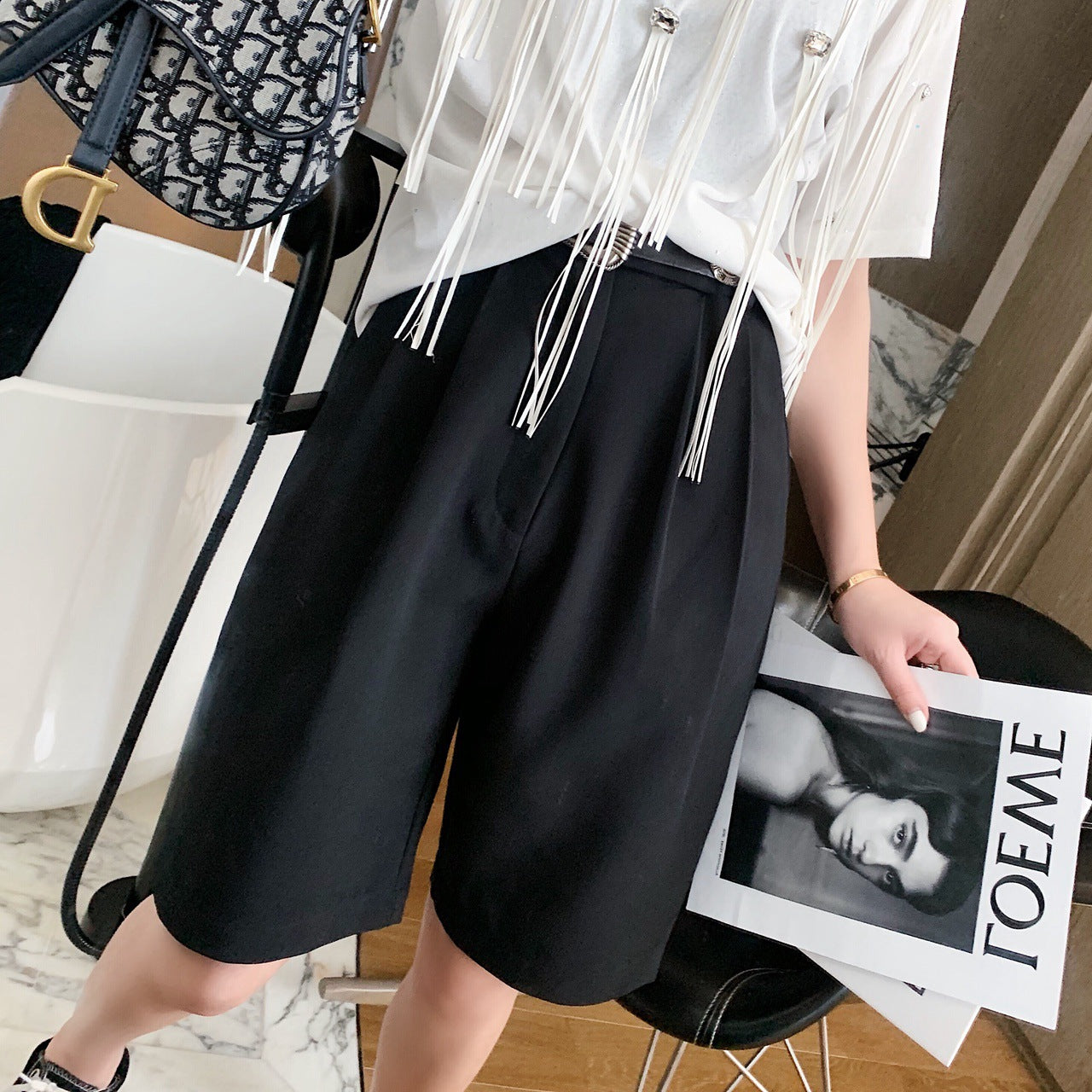 T3934 Women's Dad Shorts and Bermuda Pants