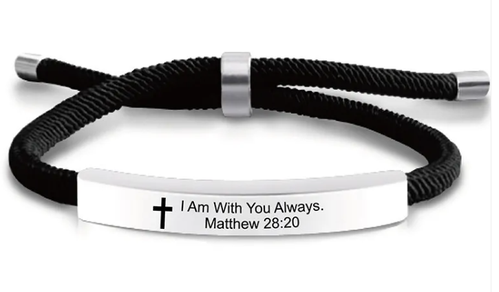 Scripture Cross Cord Bracelet (Psalm 46:5) | Christian Jewelry