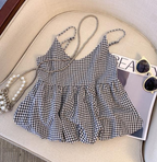 Sleeveless Checkered Tank Top