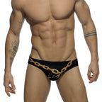 Men's Gold Chain Print Swim Briefs