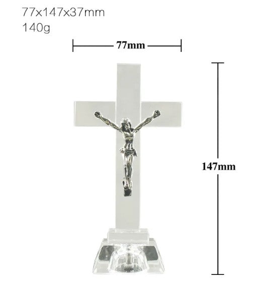 Crystal Crucifix Cross Ornament - Christian Home Decor