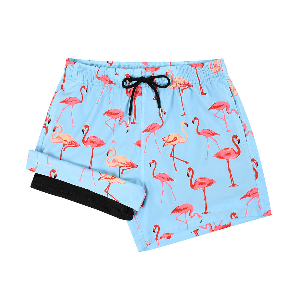 Men's Dual-Layer Quick-Dry Swim Trunks