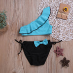 Girls Ruffle Bow Two-Piece Swimsuit