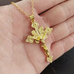 Silver Jesus Crucifix Cross Pendant Necklace | Christian Jewelry