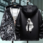 Reversible Men's God Hooded Jacket for Spring & Autumn
