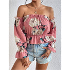 Original Design Women's Floral Print Set with Top & Shorts