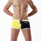 Men's Color Block Square-Leg Swim Trunks