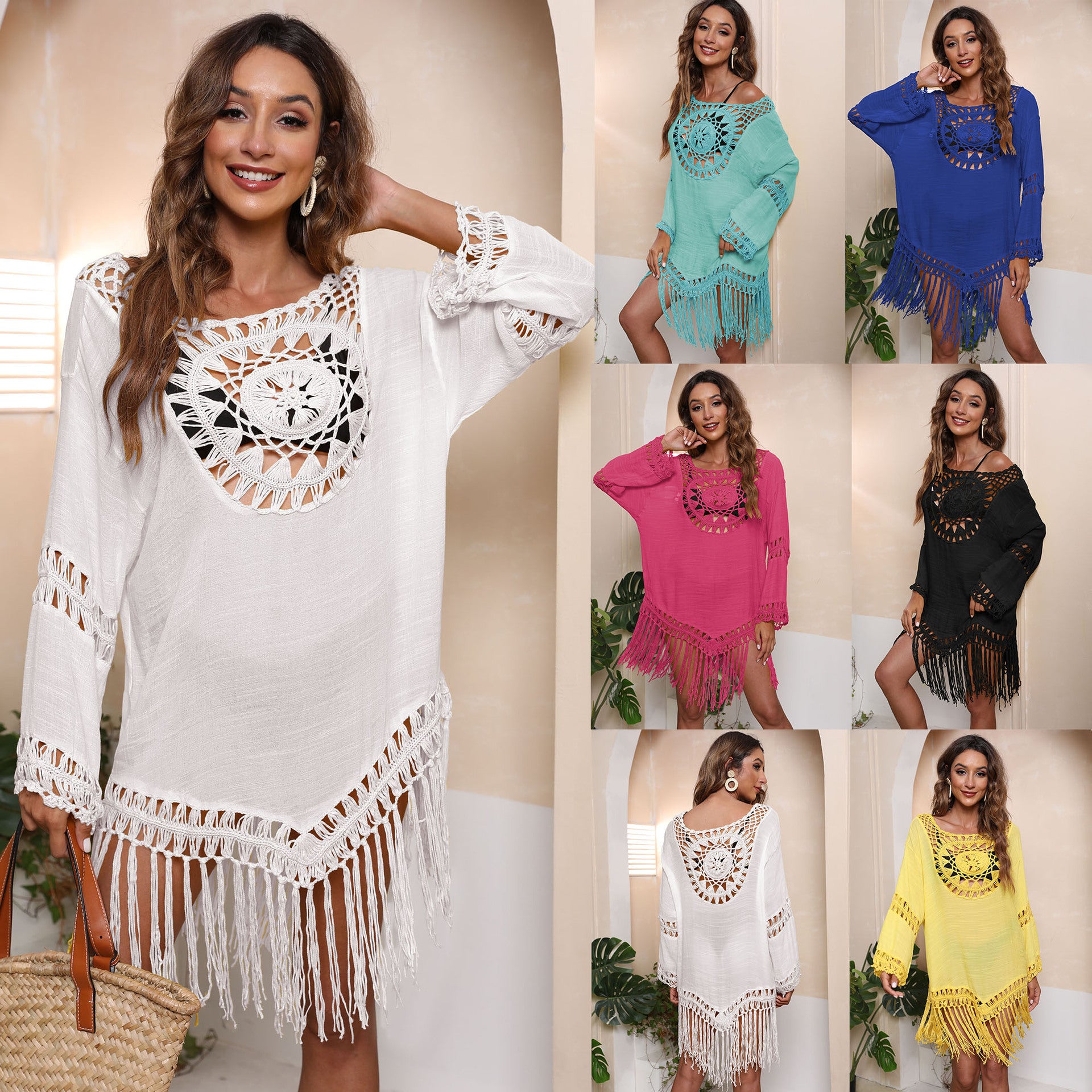 Crochet Fringe Beach Cover-Up
