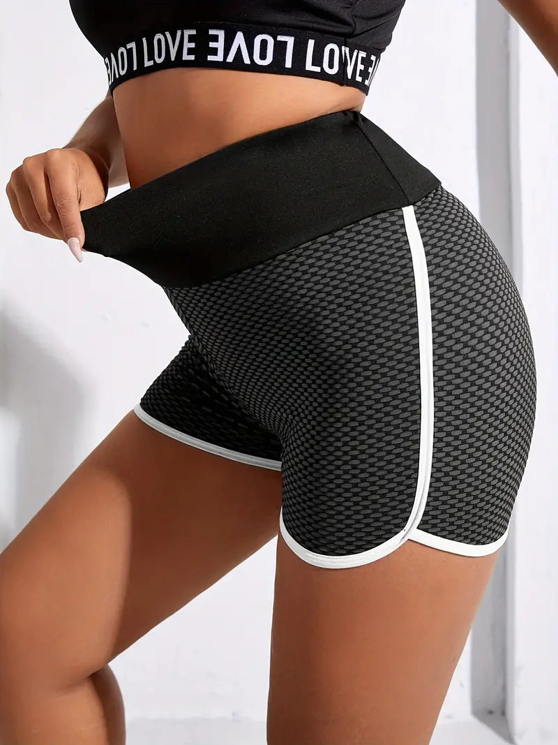 Plus Size Women's High Rise Sports Shorts with Wide Band