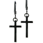Stylish Stainless Steel Couple Cross Tassel Earrings