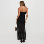 Women's Elegant Mesh Tube Top Bodycon Dress