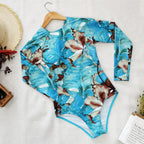 Women's Long Sleeve Printed One-Piece Surf Swimsuit