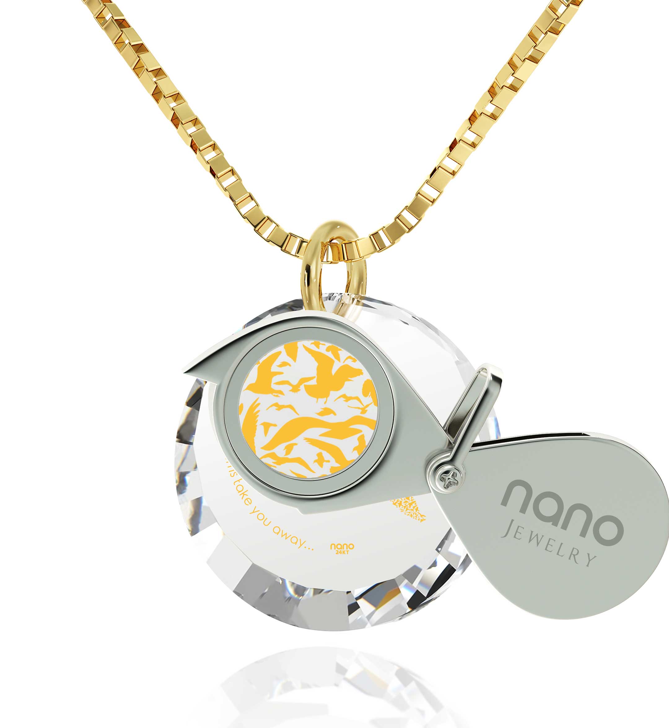 Inspirational Bird Crystal Charm Necklace