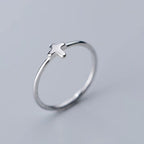 Elegant Minimalist Cross Silver Ring