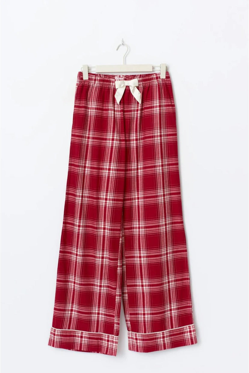 Women's Casual Plaid Bow Tie Camisole Set