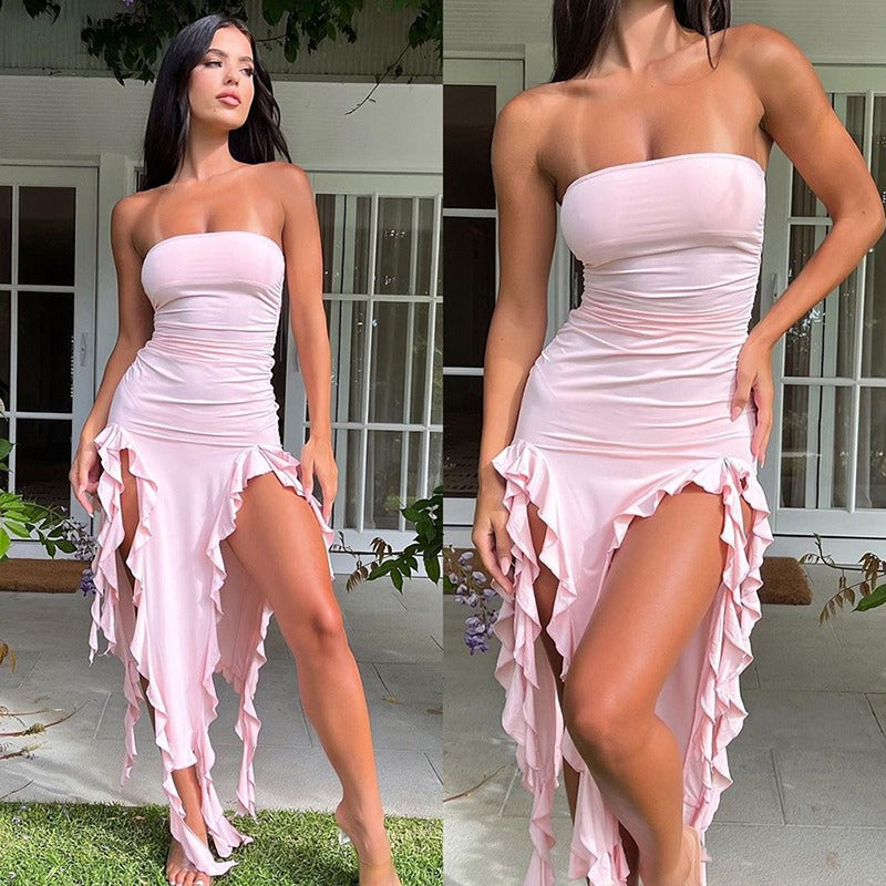 Women's One Shoulder Tube Top Dress