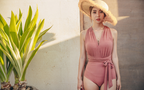 Tie-Waist Plunge One-Piece Swimsuit