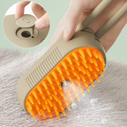3-in-1 Electric Steam Pet Grooming Brush Rechargeable Self-Cleaning Massage Comb with Silicone Bristles for Cats and Dogs Deshedding and Detangling