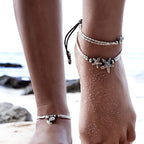 Beaded Cord Anklet with Charm