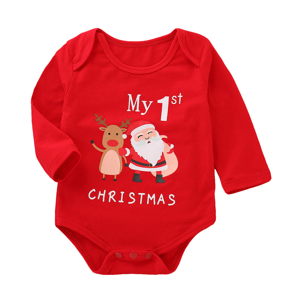 My 1st Christmas Santa & Reindeer Baby Bodysuit