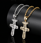 Hip Hop Jewelry with Zircon Pendant Cross Necklace