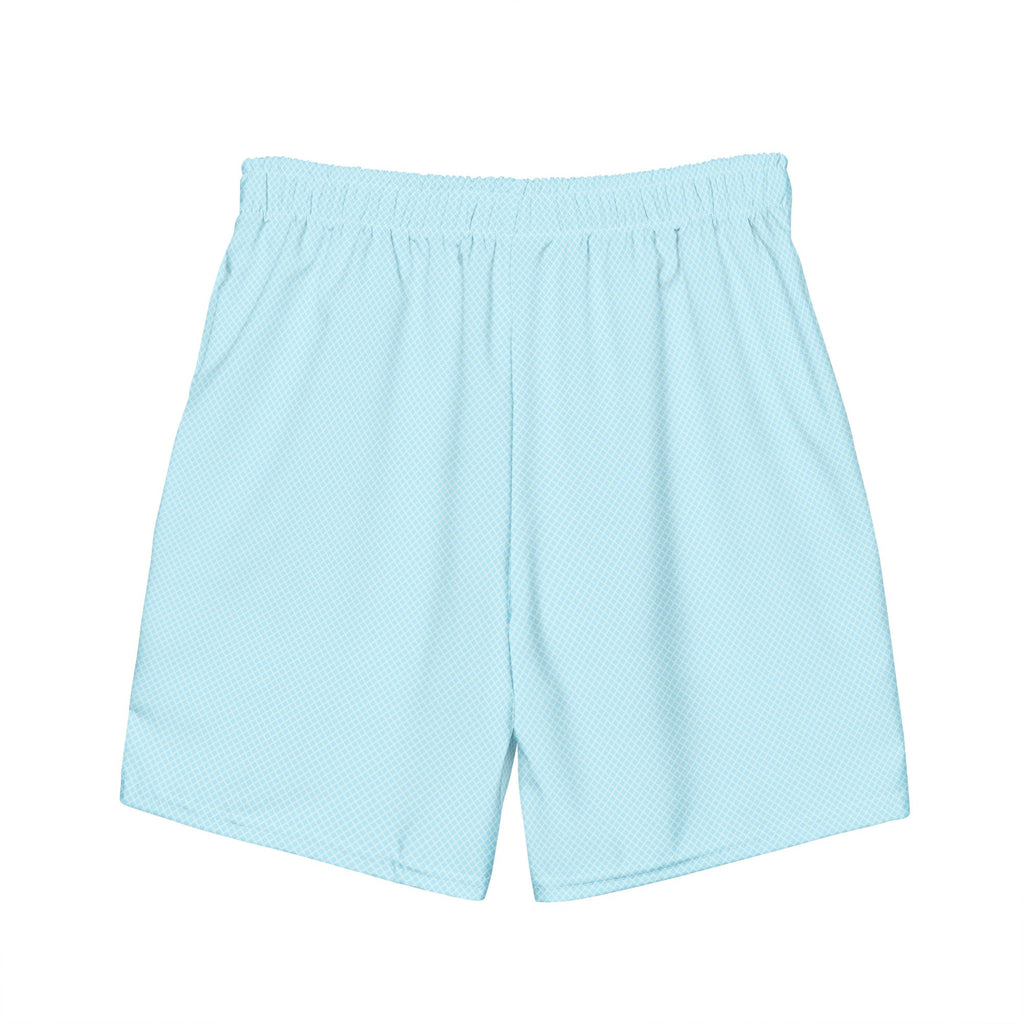 Men's Light Blue -Print Swim Trunks