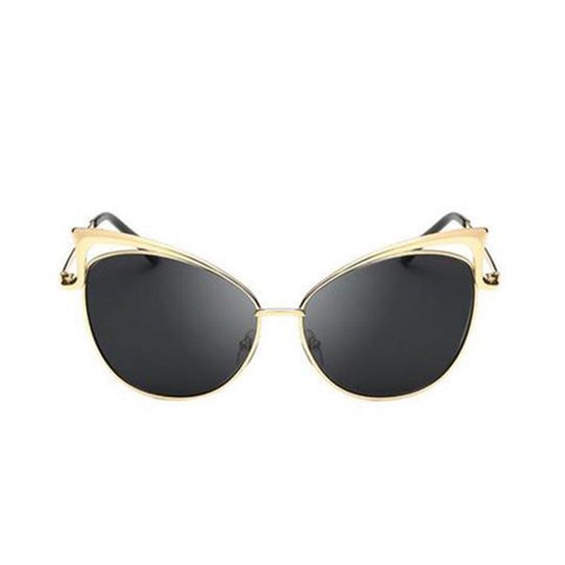 Gold Metal Cat-Eye Sunglasses