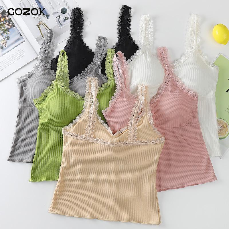 Women's Camouflage Tank Top with Lace Edge