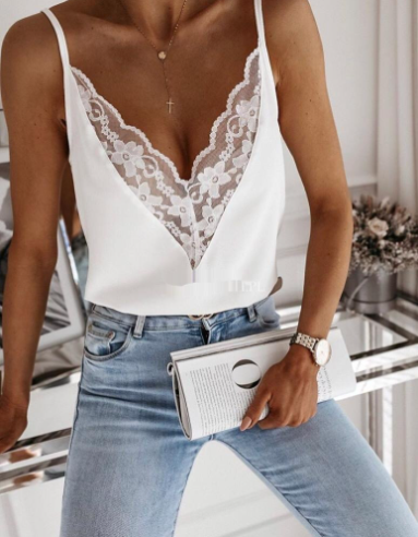 Backless Chiffon Halter Top with Spaghetti Straps