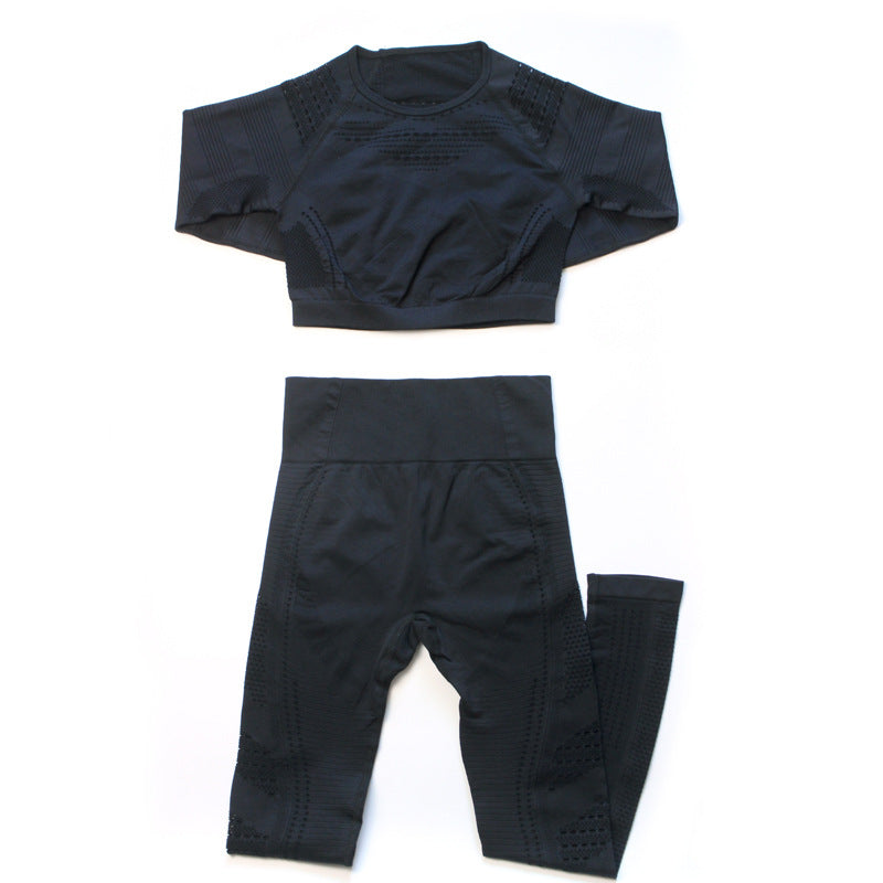 Seamless Yoga Pants and Crop Top Fitness Set for Women